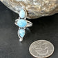 Navajo Women's Cluster Blue Larimar Multi-Stone Ring | Authentic Native American Sterling Silver | Sz 7 | 16162
