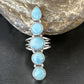 Navajo Women's Cluster Blue Larimar Ring | Authentic Native American Sterling Silver | Multi-Stone | Sz 7.5 | 16151