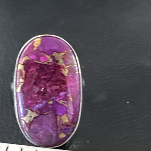 Southwestern Navajo Purple Mojave Turquoise Ring | Sterling Silver | Sz 7 | 15780