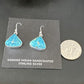 Blue Turquoise Dangle Earrings | Sterling Silver | 1" | Authentic Native American Handmade | 15802