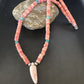 Navajo Sterling Silver Necklace | Pink Coral & Blue Turquoise Naja Pendant | 18" | 15043