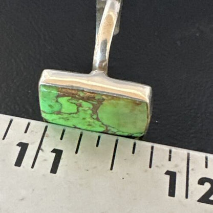 Adjustable Navajo Green Mojave Turquoise Ring | Sterling Silver | Sz 10 | Authentic Native American Handmade | 15698