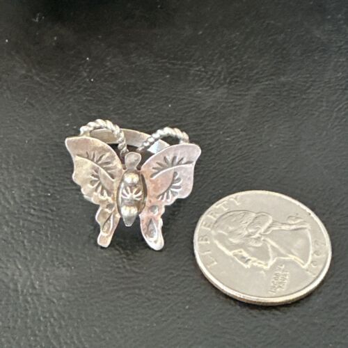 Navajo Sterling Silver Butterfly Ring | Sz 8.5 | Authentic Native American Handmade | 16973