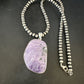 Navajo Pearls Purple Sugilite Pendant Necklace | Sterling Silver Beads | Authentic Native American Handmade | 15511