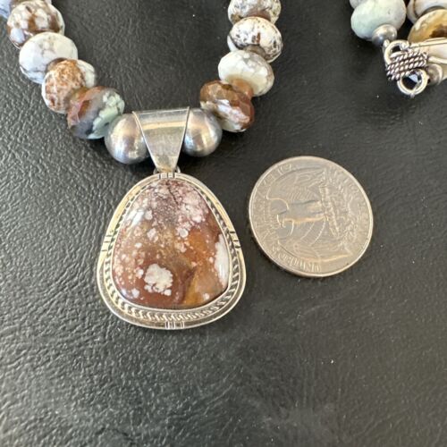 Men's Navajo Wild Horse Necklace Pendant | Sterling Silver | 24" | Authentic Native American Handmade | 15538