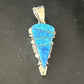 Arrowhead Blue Opal Inlay Pendant | Navajo Sterling Silver | Authentic Native American Jewelry | 15675