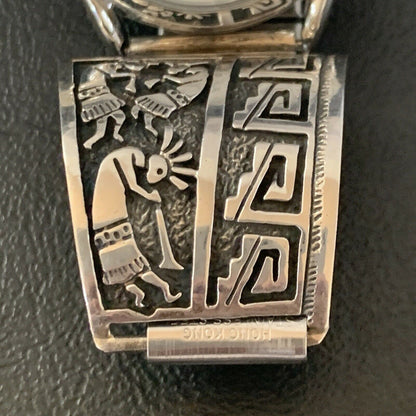 Men's HOPI Native American Sterling Silver Watch Tips Kokopelli Bracelet | Authentic Native American Jewelry | 2093