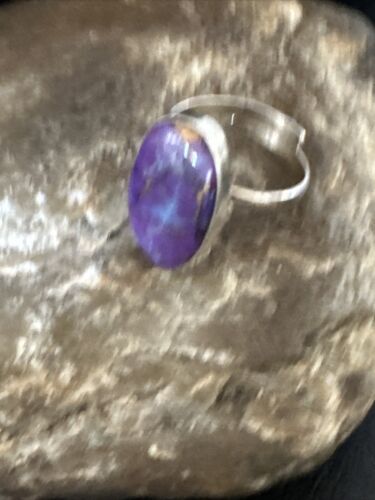 Adjustable Sterling Silver Purple Mojave Turquoise Ring | Sz 10 | 15613