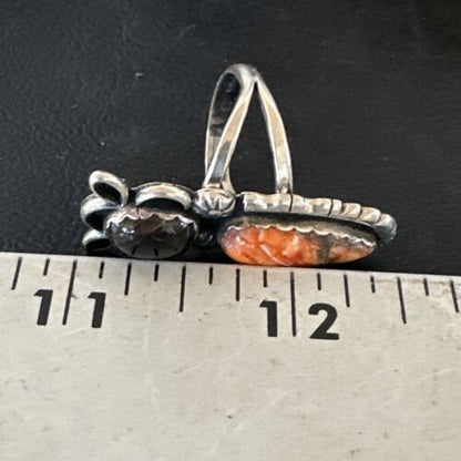 Navajo Cat Spiny Oyster Onyx Multi-Stone Ring | Authentic Native American Sterling Silver | Multi-Stone | Sz 9 | 16656