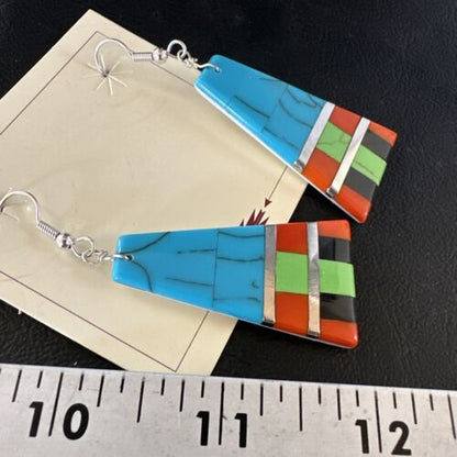 Native American Spiny Oyster Blue Turquoise Shell Pendant Necklace | Santo Domingo | 22" | 15231