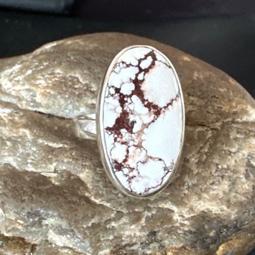 Navajo Wild Horse Turquoise Ring | Sterling Silver | Sz 6.5 | Authentic Native American Handmade | 17277