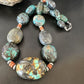 Men's Chunky Spiderweb Turquoise Necklace | Navajo Sterling Silver | Authentic Native American | 21" | 16236 Graduated