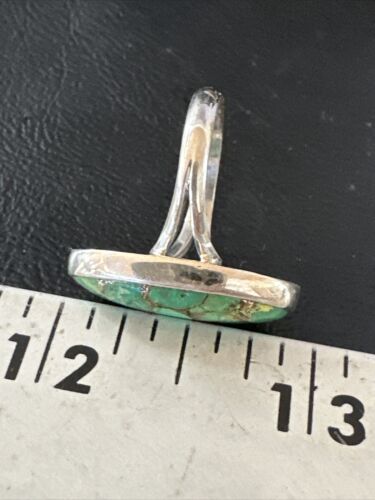 Navajo Green Mojave Turquoise Ring | Sterling Silver | Sz 7 | Authentic Native American Handmade | 15593