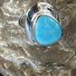 Navajo Sterling Silver Blue Kingman Turquoise Ring | Sz 8 | Authentic Native American Handmade | 17597