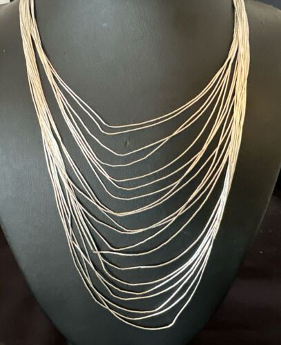 Graduated Bib Heishi Liquid Necklace | Sterling Silver | 20" | 17240