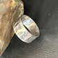 Men's Wide Band Thumb Ring | Navajo Stamped Sterling Silver | Sz 14 | Authentic Native American Handmade | 15127
