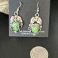 Navajo Green Sonoran Gold Turquoise Dangle Earrings | Sterling Silver | Authentic Native American Handmade | 14915