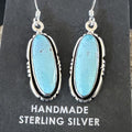 Women's Blue Dry Creek Turquoise Dangle Earrings | Navajo Sterling Silver | Authentic Native American Handmade | 16509