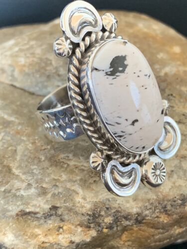 Southwestern Men's White Buffalo Turquoise Ring | Sterling Silver | Sz 10 | 433