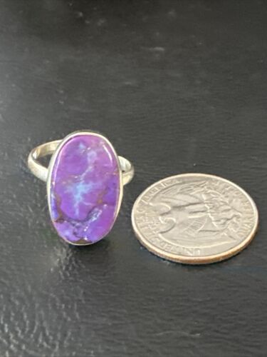 Adjustable Sterling Silver Purple Mojave Turquoise Ring | Sz 10 | 15613