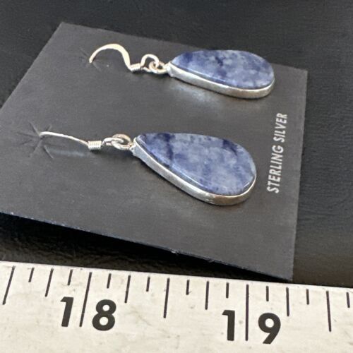 Blue Denim Lapis Dangle Earrings | Sterling Silver | 1" | 15807