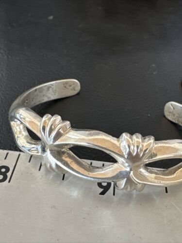 Navajo Tufa Cast Cuff Bracelet | Sterling Silver | Authentic Native American Handmade | 17219