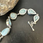 Navajo Blue Larimar Bracelet | Sterling Silver 7 Link | 8" | Authentic Native American Handmade | 16085