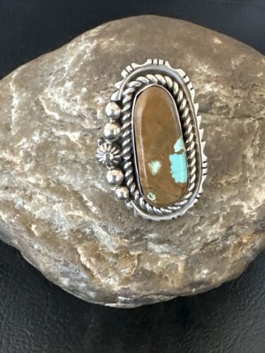 Men's Women's Blue Turquoise #8 Navajo Ring | Sterling Silver | Sz 11 | 16895