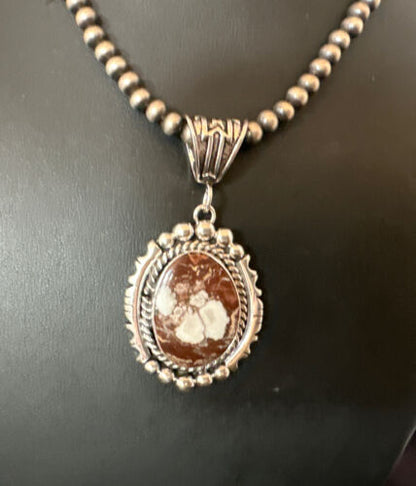 Navajo Wild Horse Necklace Pendant | Sterling Silver | Authentic Native American Handmade | 16755