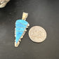 Arrowhead Blue Opal Inlay Pendant | Navajo Sterling Silver | Authentic Native American Jewelry | 15675