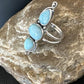Navajo Women's Cluster Blue Larimar Multi-Stone Ring | Authentic Native American Sterling Silver | Sz 8.5 | 16164