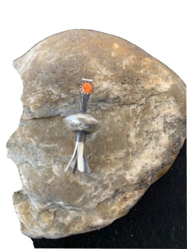 Navajo Spiny Oyster Naja Pendant | Sterling Silver | 1" | Authentic Native American Handmade | 01259