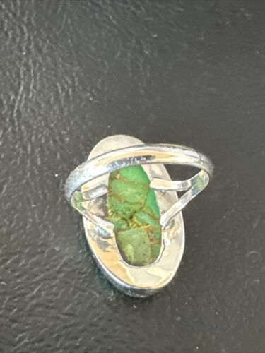 Navajo Green Mojave Turquoise Ring | Sterling Silver | Sz 6 | Authentic Native American Handmade | 15599
