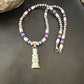 Navajo Opal Inlay Pendant with Turquoise and Sugilite | Sterling Silver Necklace | Authentic Native American Handmade | 16850