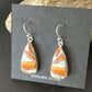 Navajo Blue Turquoise & Orange Spiny Oyster Inlay Dangle Earrings | Sterling Silver | 15583