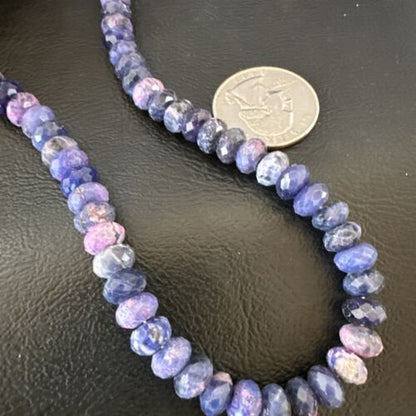 Navajo Rare Faceted Purple Sugilite Bead Necklace | Sterling Silver | 20" | Authentic Native American Handmade | 16452