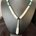 Santo Domingo White Turquoise Howlite Onyx Necklace | Sterling Silver | 23" | 15764