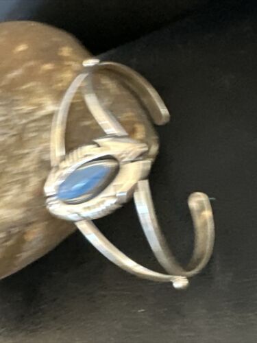 Navajo Denim Lapis Blue Cuff Bracelet | Sterling Silver | Authentic Native American Handmade | 15350