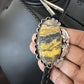 Men's Yellow Bumblebee Jasper Bolo Tie | Navajo Sterling Silver | Authentic Native American Handmade | 15013