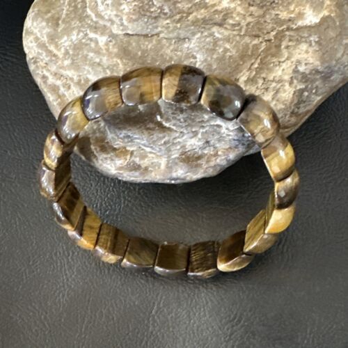 Native American Tigers Eye Stone Stretch Bracelet | Authentic Handmade | 16256