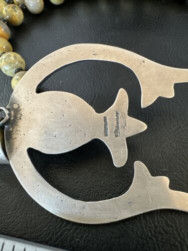 Men's Black Onyx Naja Pendant | Navajo Bumblebee Sterling Silver Necklace | Authentic Native American Handmade | 16092 - Masha USA
