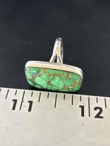 Navajo Green Mojave Turquoise Ring | Sterling Silver | Sz 6 | Authentic Native American Handmade | 15600