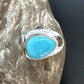 Navajo Sterling Silver Blue Kingman Turquoise Ring | Sz 8 | Authentic Native American Handmade | 17597