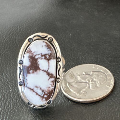Women's Wild Horse Turquoise Ring | Navajo Sterling Silver | Sz 9 | Authentic Native American Handmade | 16471