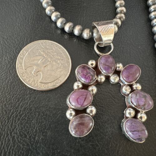 Navajo Horseshoe Naja Purple Sugilite Pendant Necklace | Sterling Silver | 15751