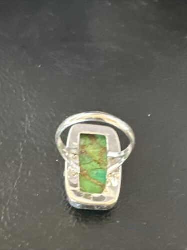 Navajo Green Mojave Turquoise Ring | Sterling Silver | Sz 6 | Authentic Native American Handmade | 15600