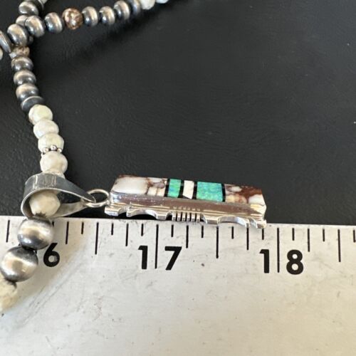 Women's Navajo Sterling Silver Wild Horse Opal Pendant Necklace | Multi-Stone | 15812 - Masha USA