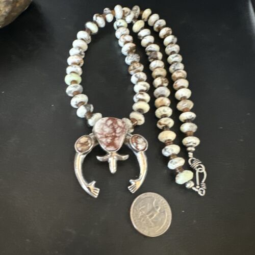 Men's Navajo Wild Horse Naja Necklace Pendant | Sterling Silver | Authentic Native American Handmade | 15293