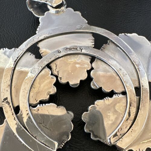 Navajo Spiny Oyster Naja Pendant Necklace | Sterling Silver | Native American Handmade | 16099