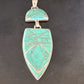 Navajo Sterling Silver Pendant with Gorgeous Blue Turquoise Inlay | Authentic Native American | 3.25" | 15178